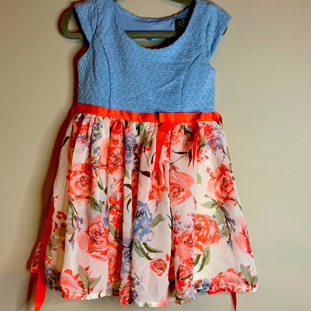3T blue and floral dress